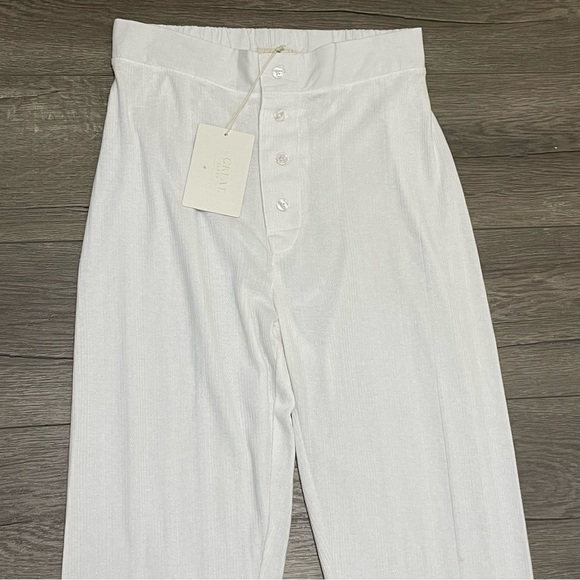 The Great Sleep Pointelle Long John White Pajama Pants Lace Tank Rose Dust Sz 0 - Picture 9 of 14